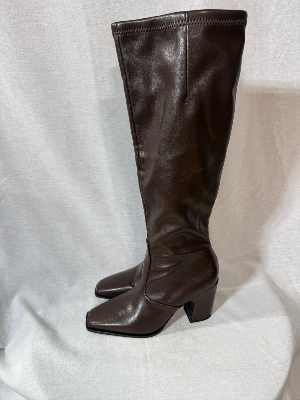 Franco Sarto Dark Brown Knee-High Block Heel Boots Size 6